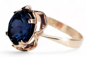 Oryginalny wyrób Vintage 14k z różowego złota Szafir Pierścionek Vintage Biżuteria vrc206r